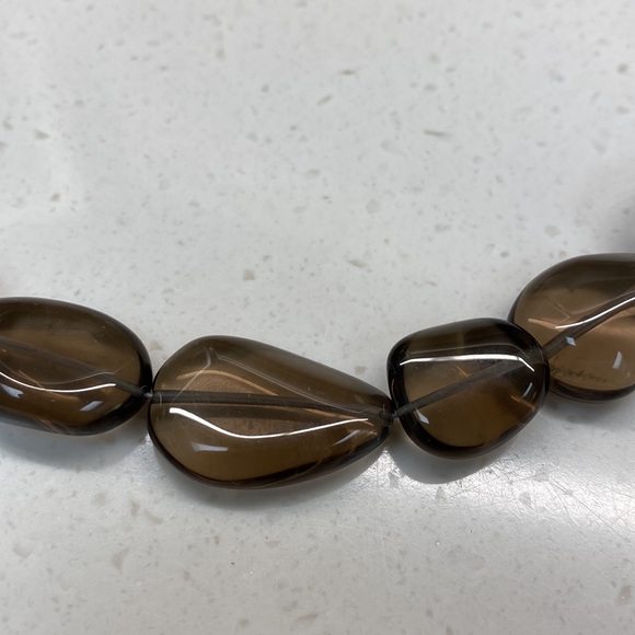 Natural Smoky Quartz Necklace Oval Smooth Beaded. Single strand, Rare find - Picture 4 of 11
